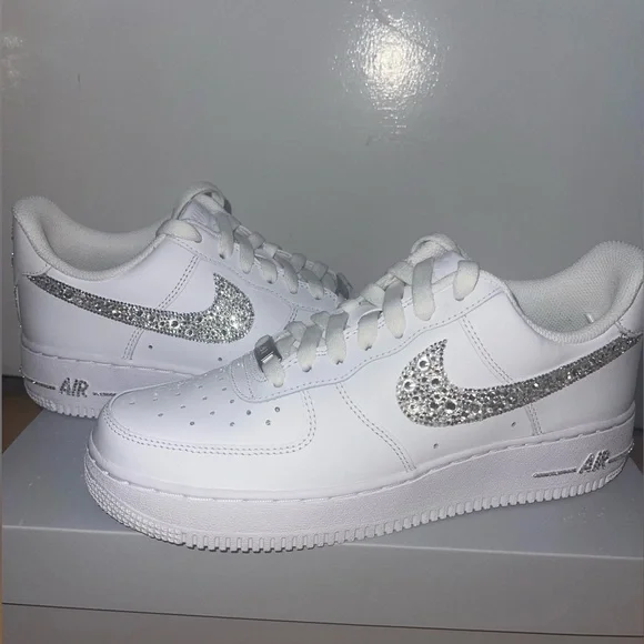 UNISEX~ "CRYSTALIZED" (Nike Air Force 1) White Sneaker- Authentic Crystals